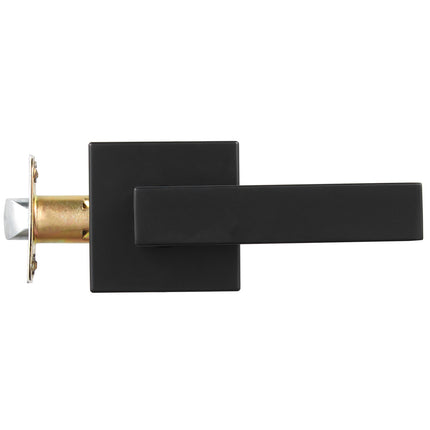 Passage Door Lever, Matte Black, Reversible 45-Degree Turn