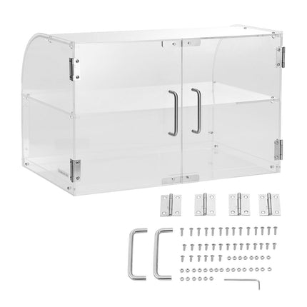 Pastry Display Case, 2-Tier Acrylic, Rear Door, 56cm