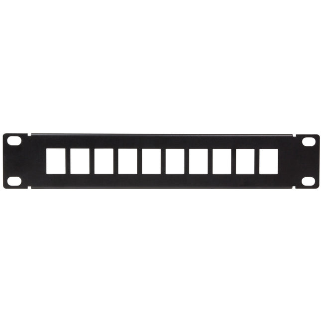 Patch panel for 10 Keystone sockets for 10" rack U1 Black