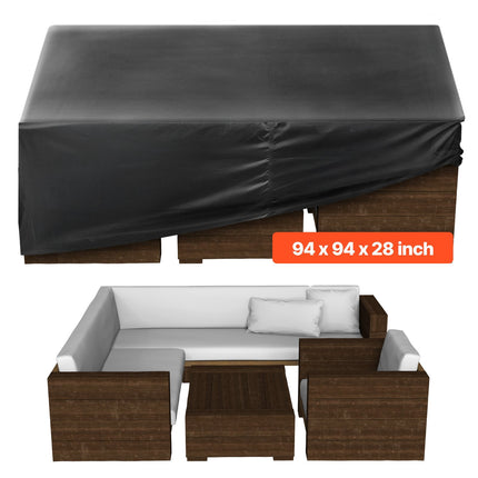 Patio Furniture Cover 420D Waterproof, 239x239x71 cm, Black