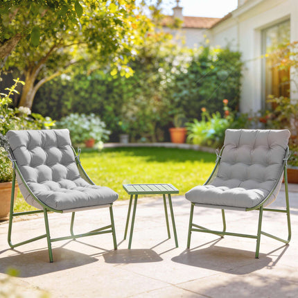 Patio Furniture Set – 2 Chairs, Table, Steel Frame