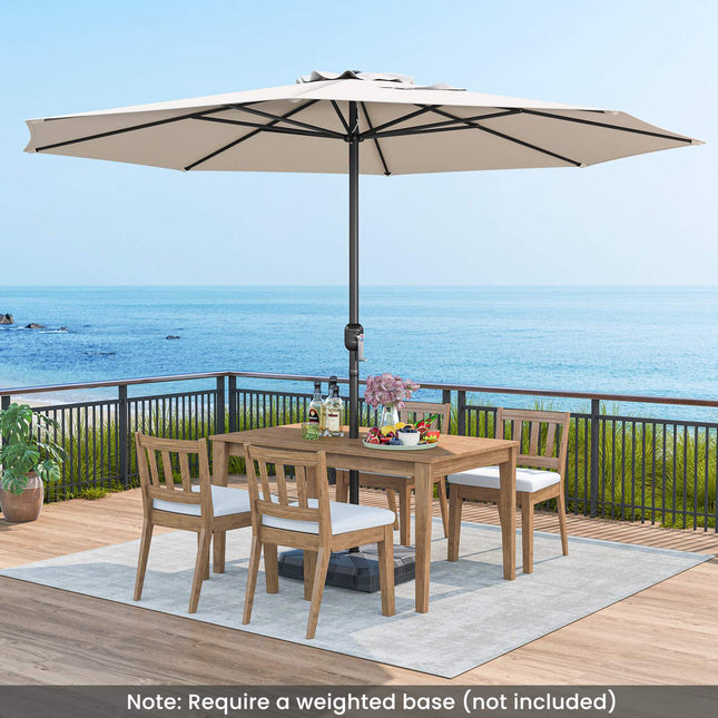 Patio Market Umbrella 3.6 m, Crank Handle, Beige