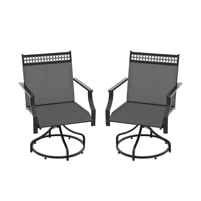 Patio Swivel Dining Chairs, Set of 2, Quick-Dry, Gray