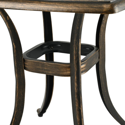 Patio Table with Umbrella Hole – Cast Aluminum, Square