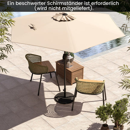 Patio Umbrella 230 cm with Crank and Tilt, Beige