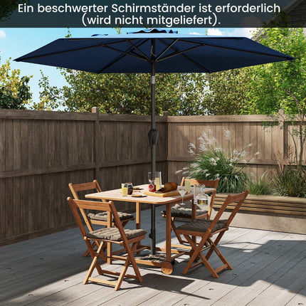 Patio Umbrella 230 cm with Crank and Tilt, Marine Blue