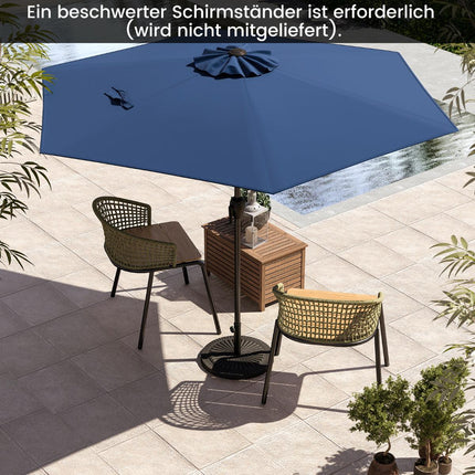 Patio Umbrella 230 cm with Crank and Tilt, Marine Blue