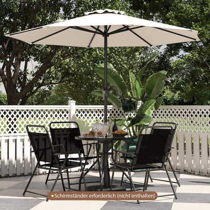 Patio Umbrella 250 cm with Crank and 8 Ribs, Beige
