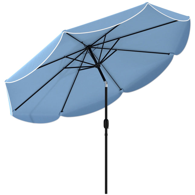 Patio Umbrella, 265 cm, Adjustable Tilt, Blue