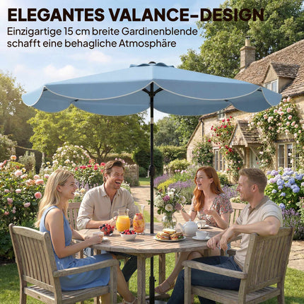 Patio Umbrella, 265 cm, Adjustable Tilt, Blue