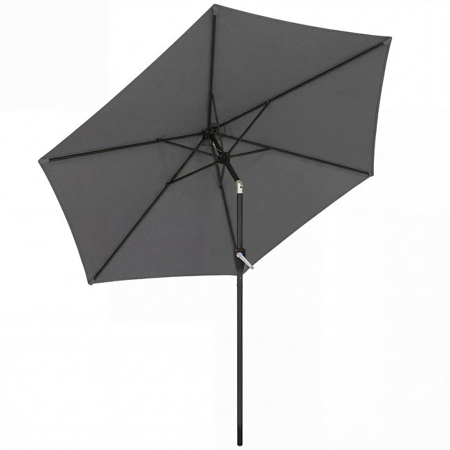 Patio Umbrella, 270cm, UV 50+ Protection, Dark Grey