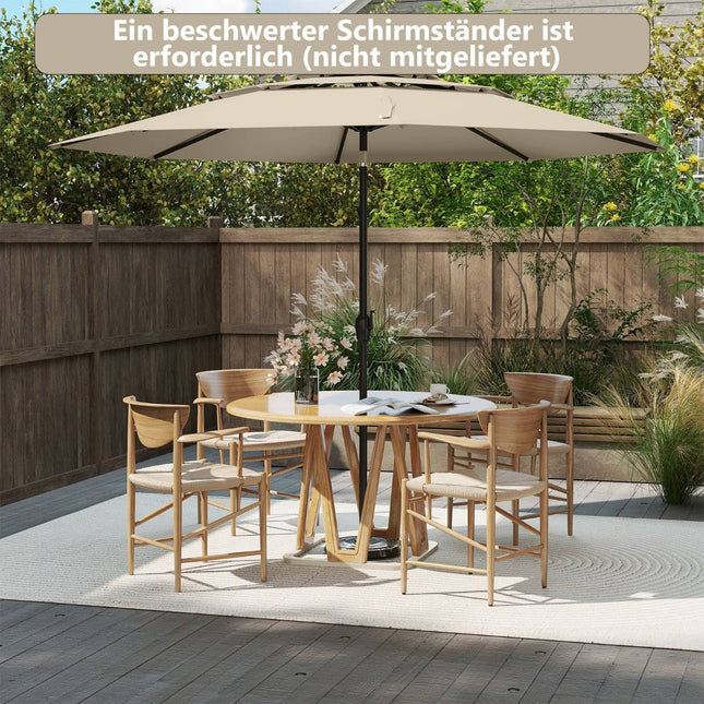 Patio Umbrella, 300 cm, Tilt & Crank, Beige