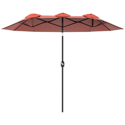 Patio Umbrella, Adjustable, Red, 295 x 152 cm, Polyester