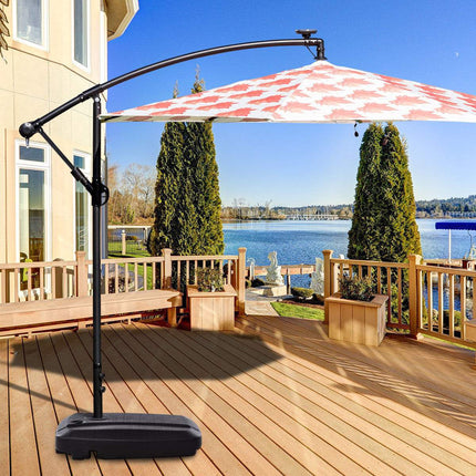 Patio Umbrella Base, 60L Water-Sand Fill, Wheeled