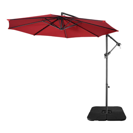 Patio Umbrella Base, Fillable Water or Sand, HDPE Black
