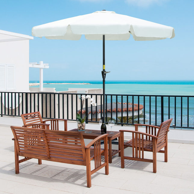 Patio umbrella, 2.66M, UV 50+ protection, 8 ribs, beige