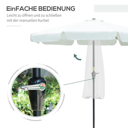 Patio umbrella, 2.66M, UV 50+ protection, 8 ribs, beige