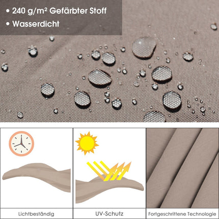 Patio Umbrella with Cross Base, Aluminum Pole, 360° Rotation