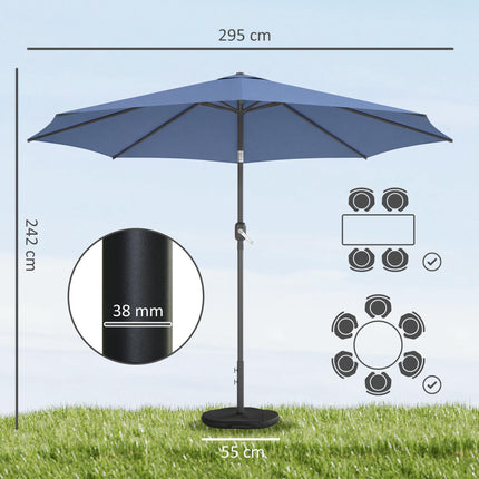Patio Umbrella with Sandbag Weights, Dual Tilt, UV Protection