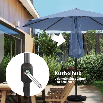 Patio Umbrella with Sandbag Weights, Dual Tilt, UV Protection