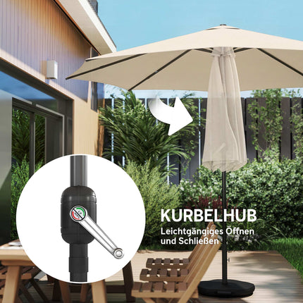 Patio Umbrella with Sandbag Weights, UV Protection, Cream