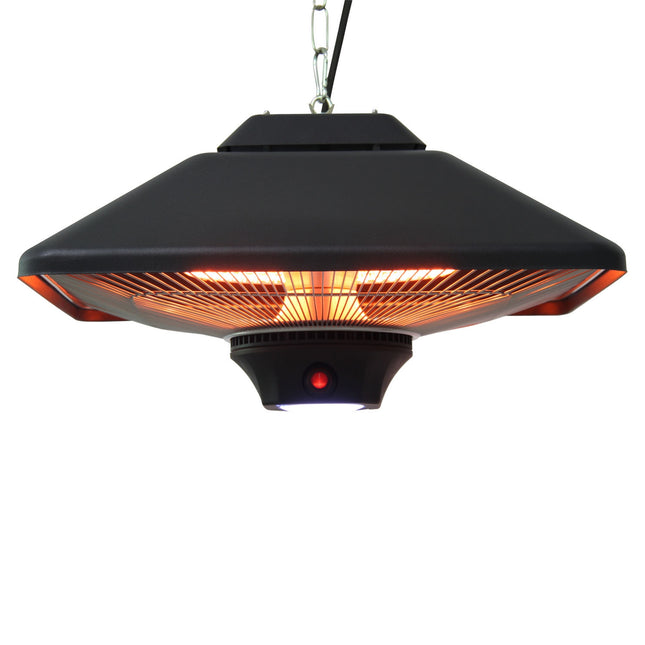 Patio ceiling heater with remote control & LED, 2000W, compact size