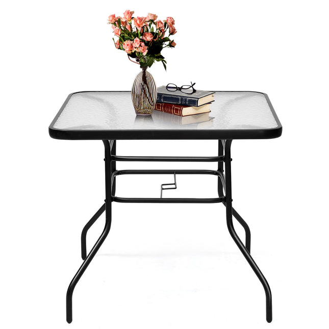 Patio table Rectangular coffee table with table top Bistro table Garden table Glass table Black