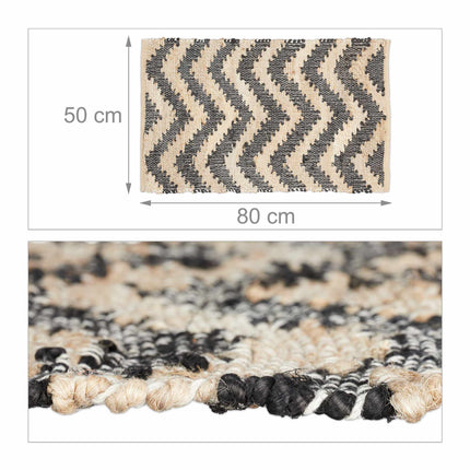 Patterned jute rug 50 x 80 cm
