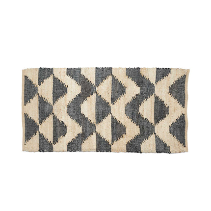 Patterned jute rug 70 x 140 cm