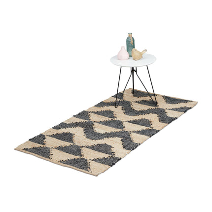 Patterned jute rug 70 x 140 cm