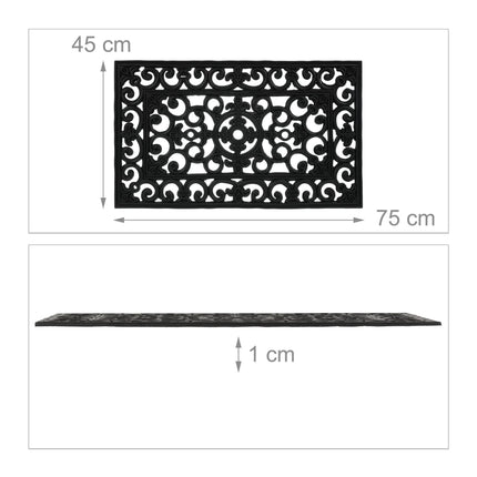 Patterned, rubber door mat