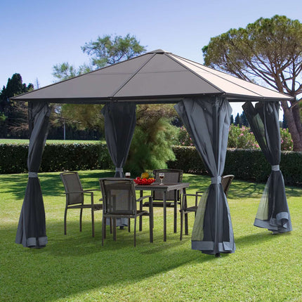 3x3M aluminum garden pavilion tent, dark grey, PC roof