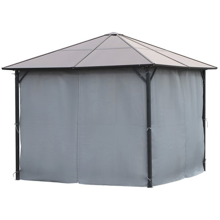 3x3M aluminum garden pavilion tent, dark grey, PC roof