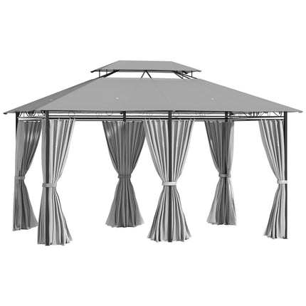3x4m dark gray waterproof garden pavilion with 6 panels