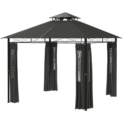 Garden pavilion tent, approx. 3x3m, dark grey, weatherproof