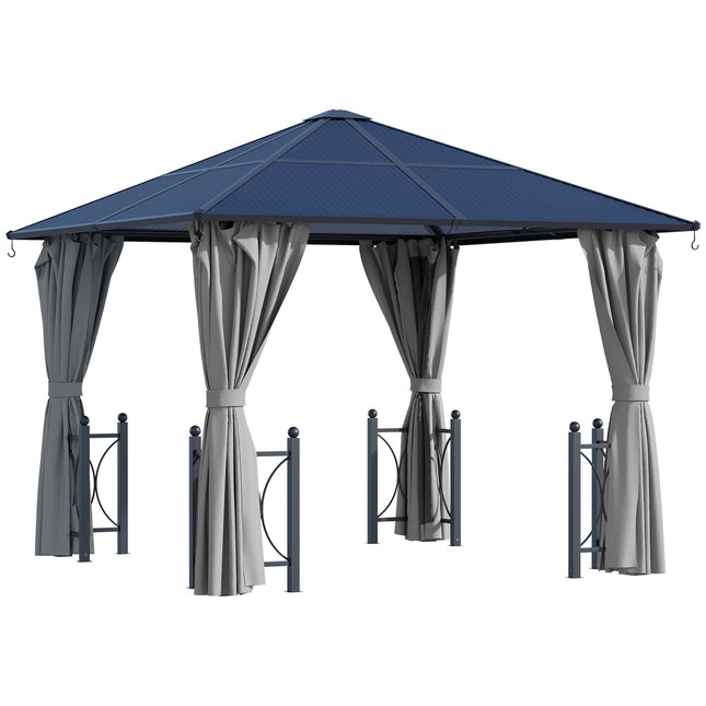 Garden pavilion tent, black aluminium, 300x300x263 cm
