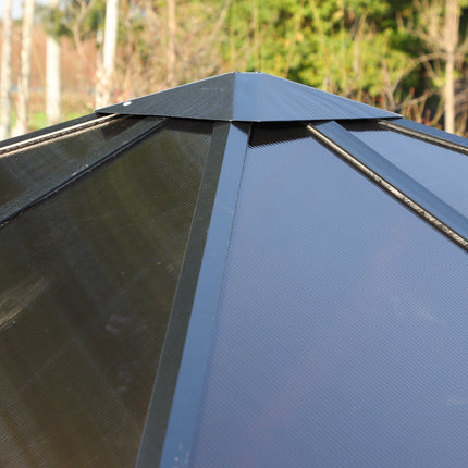 Garden pavilion tent, black aluminium, 300x300x263 cm