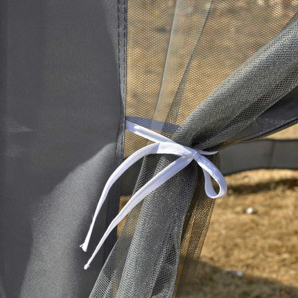 Hexagonal garden pavilion tent with mosquito net - Grey