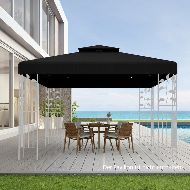 Pavilion Replacement Roof 3x3M Black – Weather-Resistant