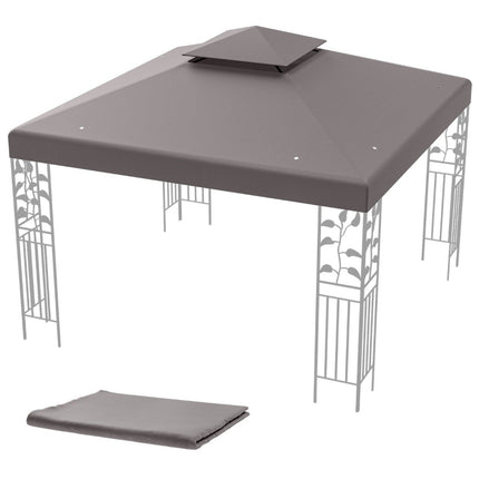Pavilion Replacement Roof, 3x3M, Gray, Ventilation Flap