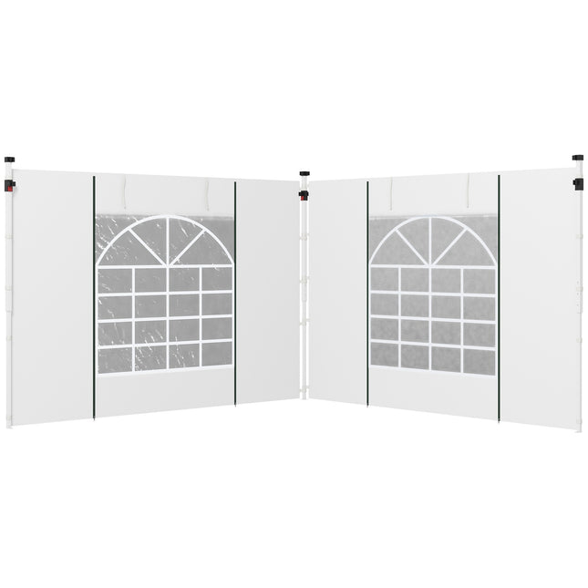 Party tent side panels with window & door, 3x3/3x6 m, White