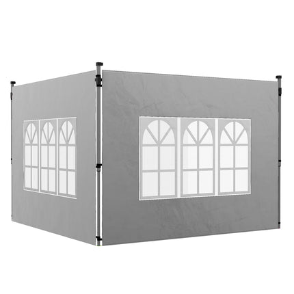 Pavilion Side Walls Set, 3x3/3x4m, Waterproof, Light Grey