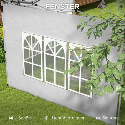 Pavilion Side Walls Set, 3x3/3x4m, Waterproof, Light Grey