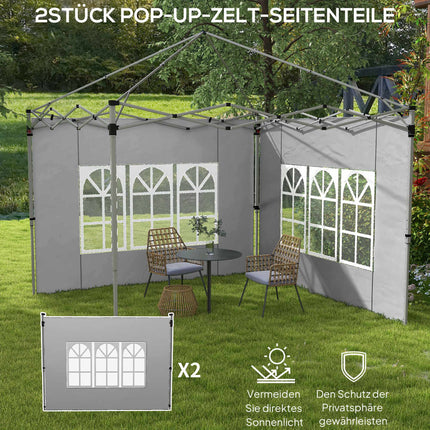 Pavilion Side Walls Set, 3x3/3x4m, Waterproof, Light Grey