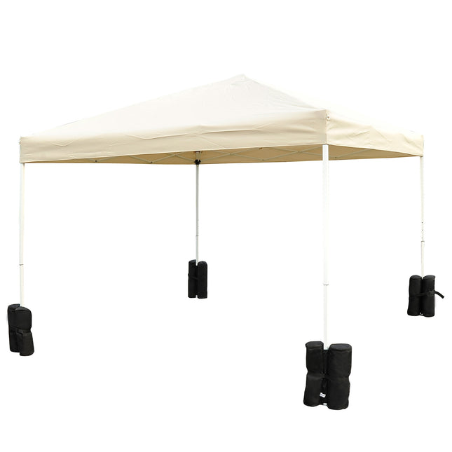Folding Gazebo Pavilion Stands Set of 4 - Sturdy Black