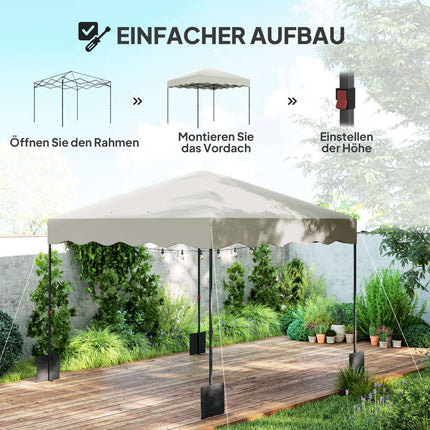 3x3m pop-up pavilion, water-repellent, UV 50+ protection