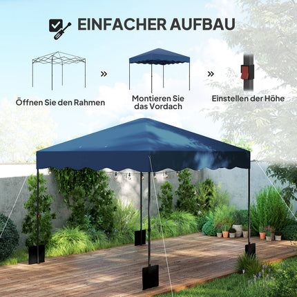 Pop-up garden pavilion, 3x3m, water-repellent, UV 50+