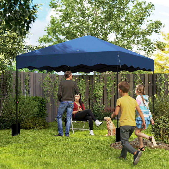 Paviljoen ca. 3x3m, waterafstotend, stabiel, winterbestendig pop-up vouwpaviljoen met UV-bescherming 50+, opvouwbare partytent, tuintent met roltas, tuinpaviljoen voor kamperen, tuin, donkerblauw