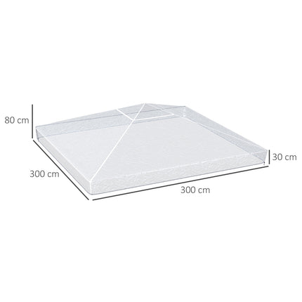 Waterproof 3x3m pavilion roof cover - winterproof, transparent