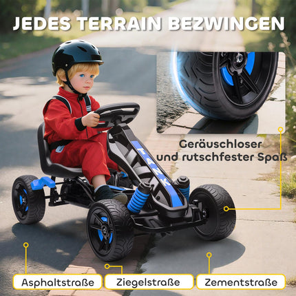 Pedal Go-Kart for Kids, Brake, Non-Slip Wheels, 3-6 Years